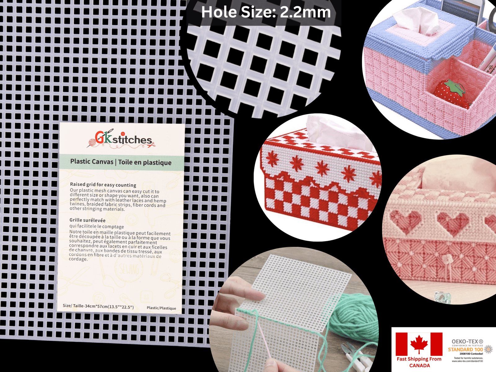 Kit De Lienzo De Plástico Perforado Para Punto De Cruz – Malla Ancha De 4 Mm – Ideal Para Bolsos, Posavasos Y Manualidades DIY