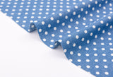 Polka Dot Print - Washed Cotton Denim Chambray Fabric-20995 - G.k Fashion Fabrics