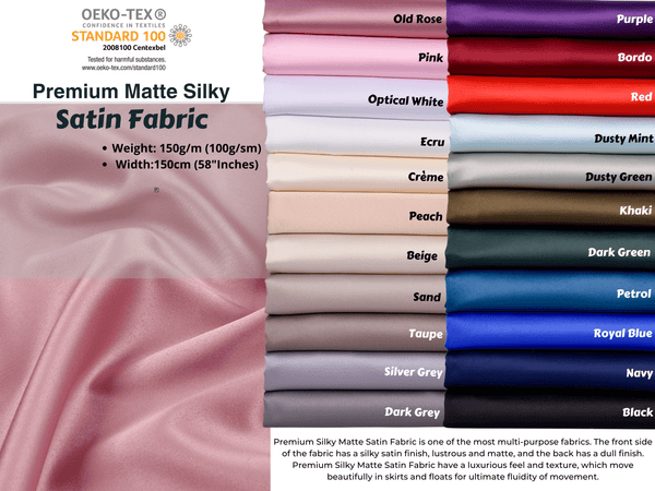 Premium Matte Silky Satin Fabric - GK - 6421 - G.k Fashion Fabrics