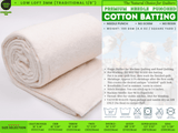 Premium Needle Punched Cotton Batting – Low Loft 3mm (Traditional 1/8") - G.k Fashion Fabrics