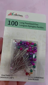 Long Pearlized Pins 100 pack