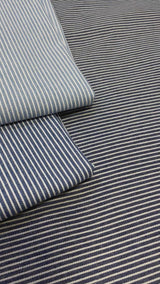 8oz Anthracite Stripe Washed Denim Fabric