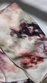 23 Momme Stretch Bamboo Silk Blend Fabric – Watercolor Tie-Dye Print - 7247