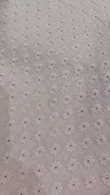 100 % Cotton Lawn Daisy Eyelet Embroidery Fabric