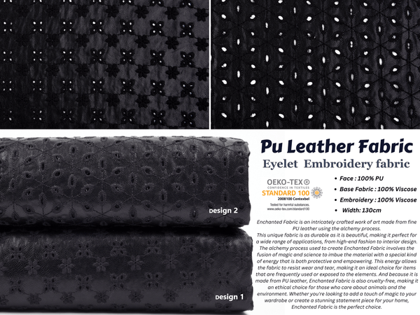 PU Leather Eyelet Embroidery fabric - G.k Fashion Fabrics