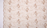 Sandstone Bloom Linen Cotton Embroidered Fabric – Artisan Floral Embroidery Natural Fabric - G.k Fashion Fabrics