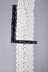 Scalloped Floral Eyelet Cotton Embroidery Trim - 2 - G.k Fashion Fabrics