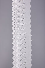 Scalloped Floral Eyelet Cotton Embroidery Trim - 2 - G.k Fashion Fabrics