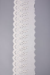 Scalloped Floral Eyelet Cotton Embroidery Trim - 2 - G.k Fashion Fabrics