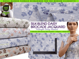Silk Blend Midnight Daisy Meadow Brocade Jacquard Floral Textured Couture Fabric - G.k Fashion Fabrics