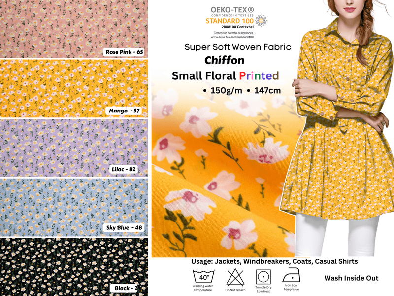 Small Floral Chiffon Printed Fabric G.k Fashion Fabrics Small Floral Chiffon Printed Fabric G.k Fashion Fabrics