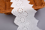 Star-Flower Sprig Scalloped Cotton Embroidery Trim – 33 - G.k Fashion Fabrics