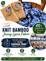 Surprise Print Bundle - Knit Bamboo Jersey Lycra Fabric – 1 Yard - G.k Fashion Fabrics