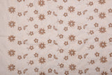 Terra Flora Linen Cotton Embroidered Fabric – Artisan Floral Embroidery Natural Fabric - G.k Fashion Fabrics