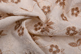 Terra Flora Linen Cotton Embroidered Fabric – Artisan Floral Embroidery Natural Fabric - G.k Fashion Fabrics