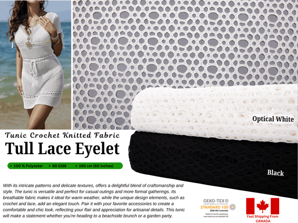 Tull Lace Eyelet Crochet Knitted Fabric - G.k Fashion Fabrics