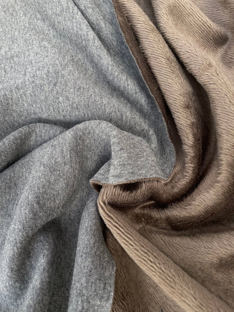 Two Tone Knit Alpine Fleece Mélange Fabric - G.k Fashion Fabrics