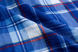 100% Cotton Double Gauze Classic Denim Plaid Print Fabric - G.k Fashion Fabrics double gauze