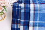 100% Cotton Double Gauze Classic Denim Plaid Print Fabric - G.k Fashion Fabrics double gauze