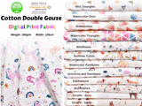 100% Cotton Double Gauze /Muslin Digital Prints Fabric -6450 - G.k Fashion Fabrics