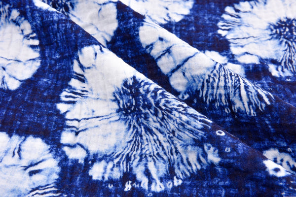 100% Cotton Double Gauze /Muslin Digital Prints Fabric -6570 - G.k Fashion Fabrics Bound Indigo / Price per Half Yard
