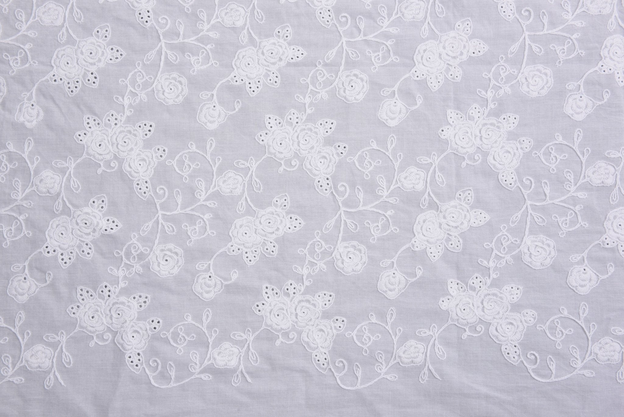100% Cotton 3D Eyelet Embroidery White Fabric -GK- 6230 – G.k Fashion ...