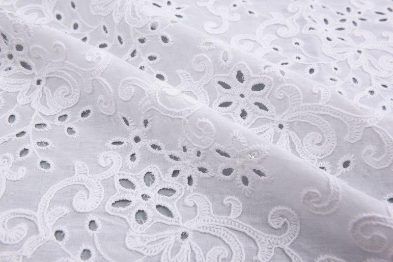 Cotton Fabric, off White Eyelet Fabric by the Yard, Eyelet Embroidered  Dress Lace Fabric, Cotton Eyelet Fabric -  Canada