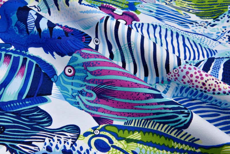 100% Cotton Half Panama Printed Fabric / Canvas printed Fabric / Aquarium Digital Print Fabric - G.k Fashion Fabrics