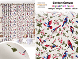 100% Cotton Half Panama Printed Fabric / Canvas printed Fabric / Chirping bird Digital Print Fabric - G.k Fashion Fabrics