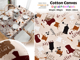 100% Cotton Half Panama Printed Fabric / Canvas printed Fabric / Coffee & Grinder Digital Print Fabric - G.k Fashion Fabrics