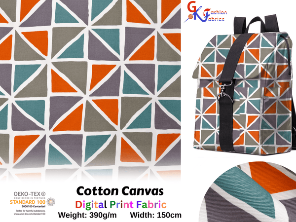 100% Cotton Half Panama Printed Fabric / Canvas printed Fabric / Colorful Cut Checks Digital Print Fabric - G.k Fashion Fabrics
