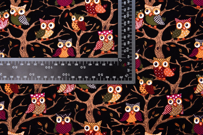 100% Cotton Half Panama Printed Fabric / Canvas printed Fabric /Colorful Owl Digital Print Fabric - G.k Fashion Fabrics
