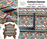 100% Cotton Half Panama Printed Fabric / Canvas printed Fabric / Ethnic Missoni Digital Print Fabric - G.k Fashion Fabrics