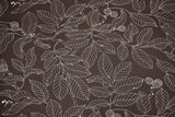 100% Cotton Half Panama Printed Fabric / Canvas printed Fabric / Grey White Leaves Digital Print Fabric - G.k Fashion Fabrics