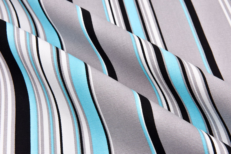 100% Cotton Half Panama Printed Fabric / Canvas printed Fabric / Multi Shape Grey Striped Digital Print Fabric - G.k Fashion Fabrics