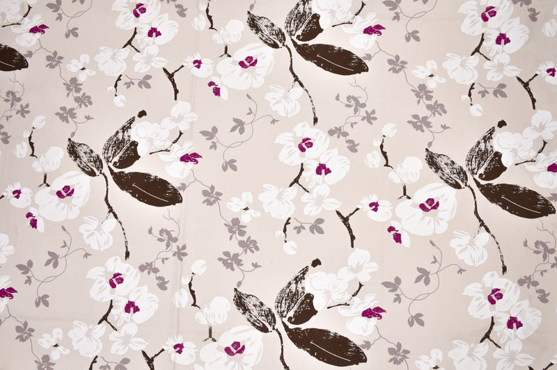 100% Cotton Half Panama Printed Fabric / Canvas printed Fabric / Natural Flowers Digital Print Fabric - G.k Fashion Fabrics