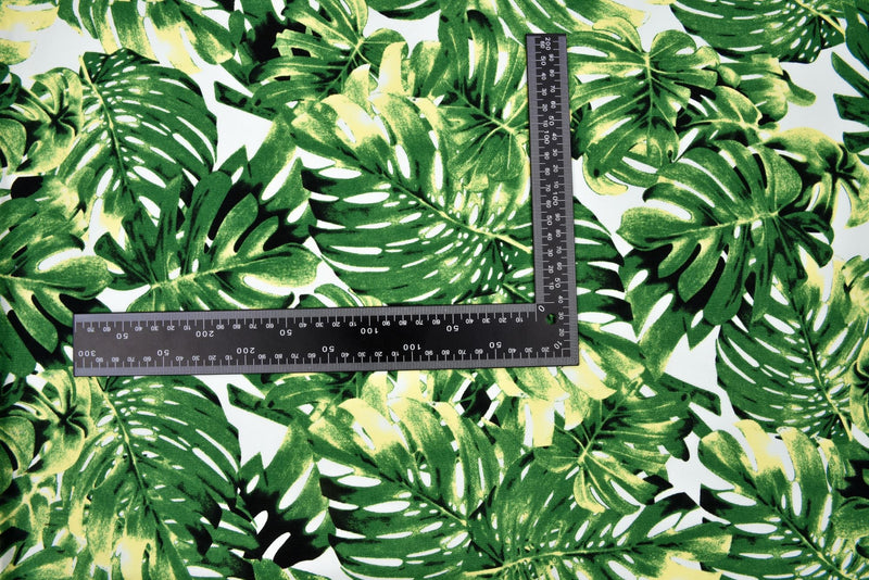 100% Cotton Half Panama Printed Fabric / Canvas printed Fabric / Natural Tropical Leaves Digital Print Fabric - G.k Fashion Fabrics