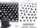 100% Cotton Half Panama Printed Fabric / Canvas printed Fabric / Polka Dots Digital Print Fabric - G.k Fashion Fabrics
