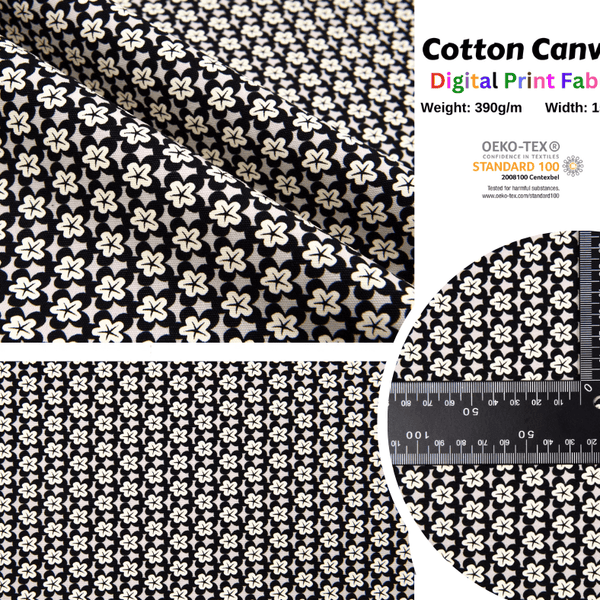 100% Cotton Half Panama Printed Fabric / Canvas printed Fabric / Small  Flores Digital Print Fabric - Gk Fashion Fabrics