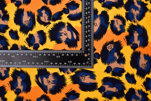 100% Cotton Half Panama Printed Fabric / Canvas printed Fabric / Yellow Leopard Digital Print Fabric - G.k Fashion Fabrics