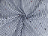 100% Cotton Seersucker Anchor Stripes Fabric - G.k Fashion Fabrics seersucker