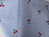 100% Cotton Seersucker Cherry Stripes Fabric - G.k Fashion Fabrics seersucker