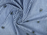 100% Cotton Seersucker Daisy Stripes Fabric - G.k Fashion Fabrics seersucker