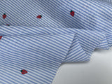 100% Cotton Seersucker Strawberry Stripes Fabric - G.k Fashion Fabrics seersucker