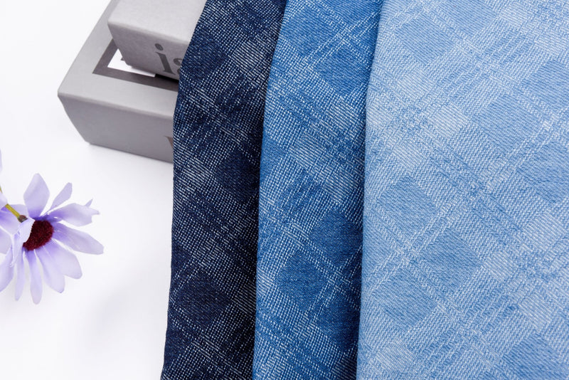 100% Cotton Washed Denim Plaid Jacquard Fabric – G.k Fashion Fabrics