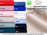 100% pure Cotton Poplin plain Fabric - G.k Fashion Fabrics cotton poplin
