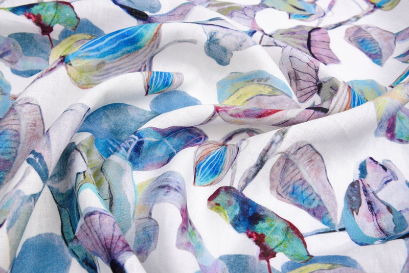 100% Pure Linen Digital Print Fabric - S1035 - G.k Fashion Fabrics linen