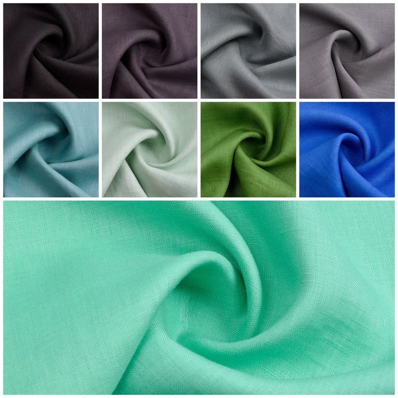 100% Linen - Khaki Green Soft Wash Twill