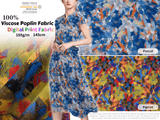 100 % Viscose Poplin Digital Print Fabric - 1009 - G.k Fashion Fabrics