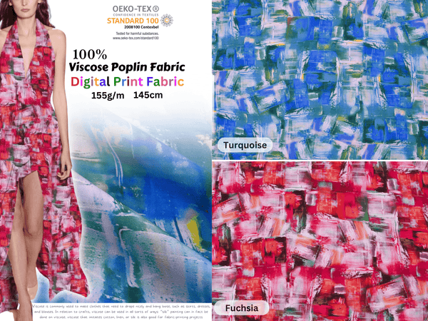 100 % Viscose Poplin Digital Print Fabric - 1070 - G.k Fashion Fabrics